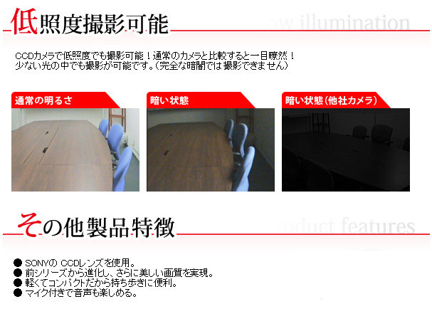 超小型ビデオカメラ ソニーCCDレンズ搭載 DV01専用ボタン型小型カメラのポイント2