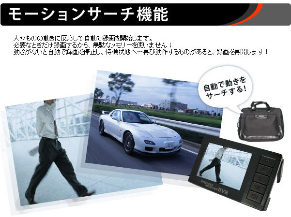 超小型ビデオカメラ ビジネスバッグ型カメラ＆2.4インチモニター付きワイヤレス受信機（DV01-3070CAM）のポイント2