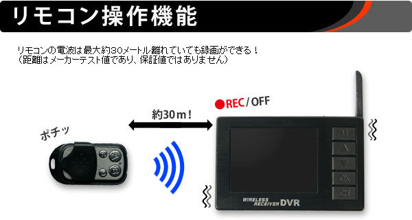 超小型ビデオカメラ サングラス型カモフラージュカメラ＆液晶付きワイヤレス受信機セット（DV01-SAN14）のポイント4